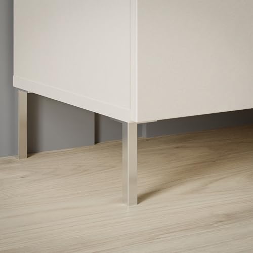 FORTE Libertad Silberfarbene Moderne Möbelbeine, Möbelbeine, 4,5 cm breit x 12 cm hoch x 4,5 cm tief von Forte