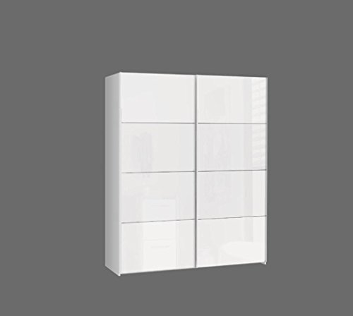 FORTE STARLET PLUS Kleiderschrank mit 2 Türen, Holzwerkstoff, weiß/weiß Hochglanz, B x H xT: 170,3 x 209,7 x 61,2 cm von Forte Möbel