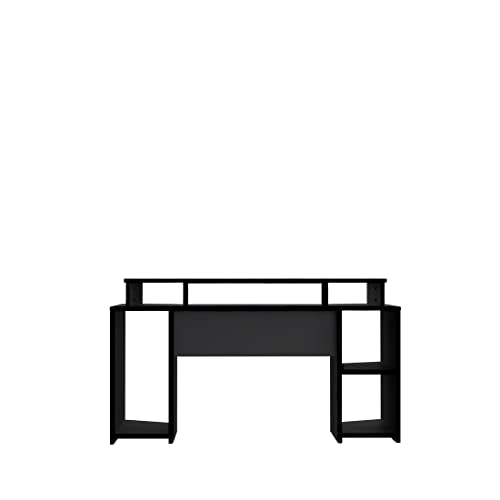 Forte Tezaur Gaming Schreibtisch, Holzwerkstoff, schwarz matt, B x H xT: 160 x 91 x 72 cm von Forte
