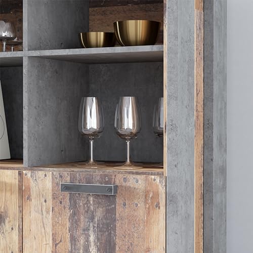 Forte HAYATO Vitrine R mit 2 Türen, Holzwerkstoff, Schwarz/Alpenfichte, B x H x T: 95,4 x 158,8 x 42 cm Forte HAYATO Vitrine R mit 2 Türen, Holzwerkstoff, Schwarz/Alpenfichte, B x H x T: 95,4 x 158,8 x 42 cm von Forte