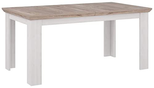 Forte Möbel ILOPPA Esstisch ausziehbar, Holzwerkstoff, Nelson Eiche/Schneeeiche, B x H x T: 160 x 75 x 90 cm von Forte Möbel