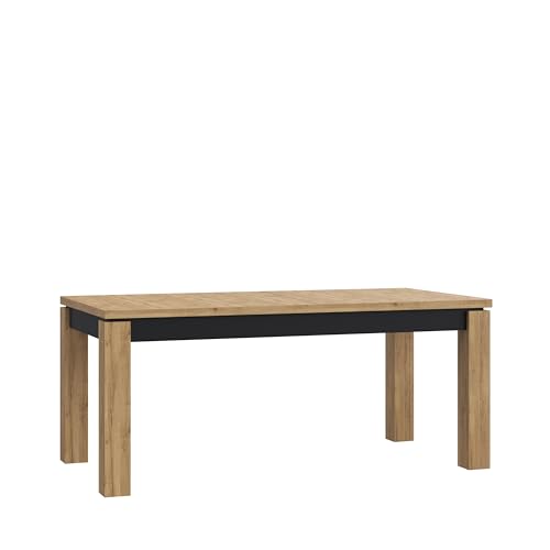 Forte Möbel KASZIMIRO Esstisch ausziehbar, Holzwerkstoff, Waterford Eiche/schwarz, B x H x T: 180,4 x 78,2 x 90,4 cm von Forte Möbel