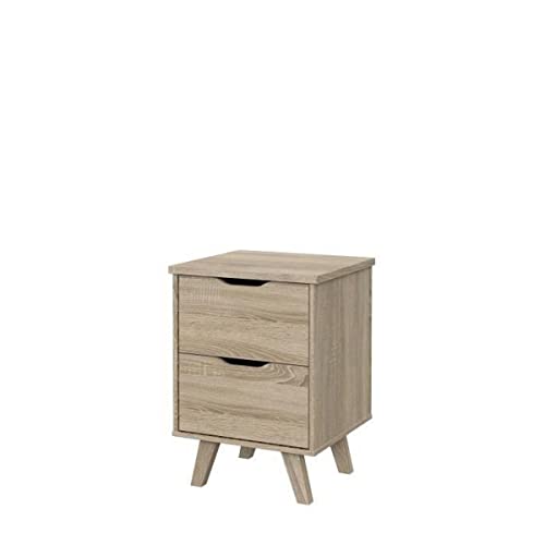 Forte VANKKA Kommode mit 2 Schubladen, Holzwerkstoff, Sonoma Eiche, B x H x T: 45 x 63,9 x 42 cm von Forte Möbel