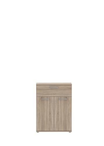 Forte NIKO Kommode mit 1 Schublade und 2 Türen, Holzwerkstoff, Sonoma Eiche, B x H x T: 59,9 x 81,7 x 28,9 cm von Forte Möbel