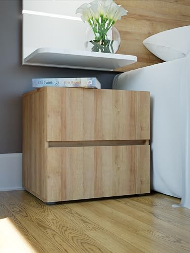 Forte LENYBELARDO Nachttisch 2er-Set 50, Nachttisch mit 4 Schubladen, Nachtschrank modern, Holzwerkstoff, Riviera Eiche Holzdekor, 50 cm breit x 48,8 cm hoch x 41,1 cm tief Forte LENYBELARDO Nachttisch 2er-Set 50, Nachttisch mit 4 Schubladen, Nachtschrank modern, Holzwerkstoff, Riviera Eiche Holzdekor, 50 cm breit x 48,8 cm hoch x 41,1 cm tief von Forte