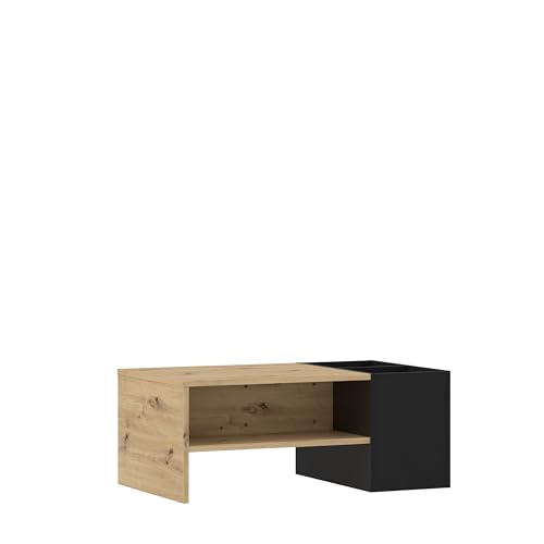Forte Möbel Polypody Couchtisch, Holzwerkstoff, Artisan Eiche/schwarz, B x H x T: 110 x 44,3 x 64,7 cm von Forte Möbel