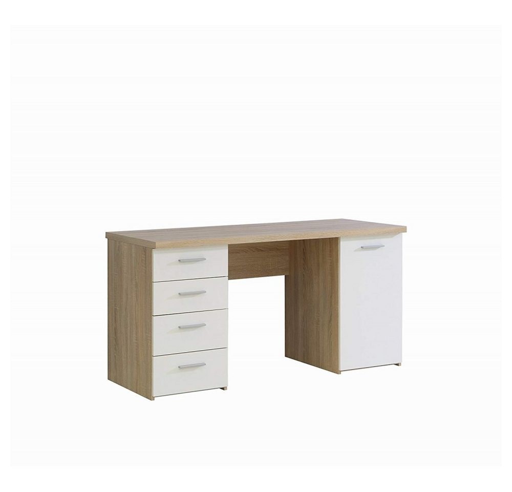 Forte Möbel Schreibtisch Schreibtisch Bürotisch Kindertisch ca. 145 cm Eiche Sägerau Dekor/weiß von Forte Möbel