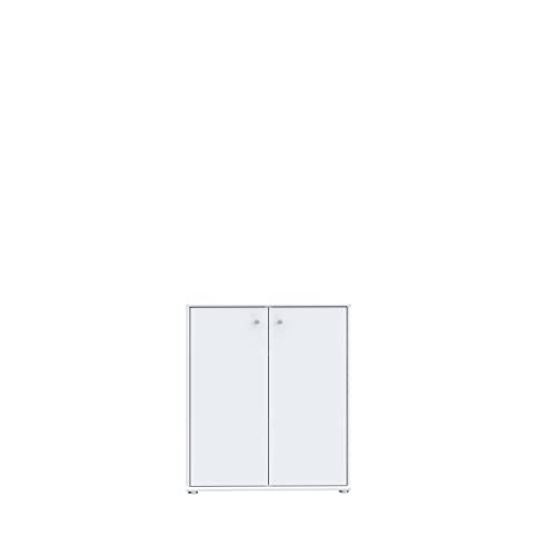 Forte Tempra 2 Kommode mit 2 Türen, Holzwerkstoff, weiß, Bx H xT: 73,7 x 85,5 x 34,8 cm von Forte