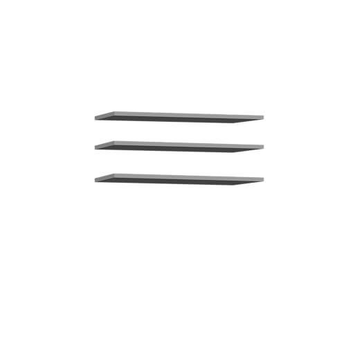 Forte Regalboden Einlegeboden 3er-Set klein 55 60, Einlegeböden für Kleiderschränke, Holzwerkstoff, Grau, 57,8 cm breit x 2,2 cm hoch x 42 cm tief von Forte