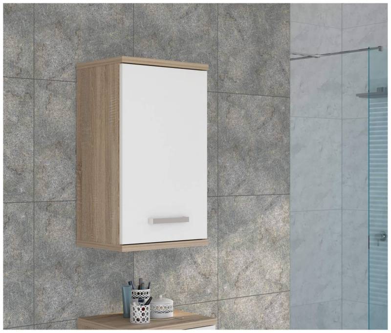 Badezimmer Hängeschrank VERIS Wandschrank Sonoma Eiche / Weiß glänzend Badezimmer Hängeschrank VERIS Wandschrank Sonoma Eiche / Weiß glänzend von Forte