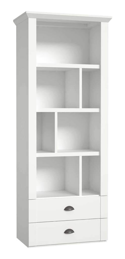 Bücherregal Regal MARIDA mit 2 Schubladen Optik: Weiß matt von Forte von Forte