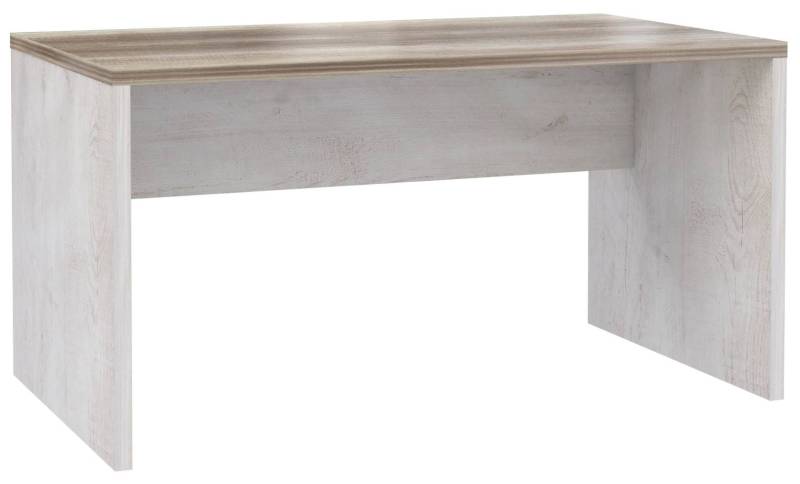 Bürotisch Schreibtisch DURO 140 cm Dekor Pinie weiß antik von Forte von Forte