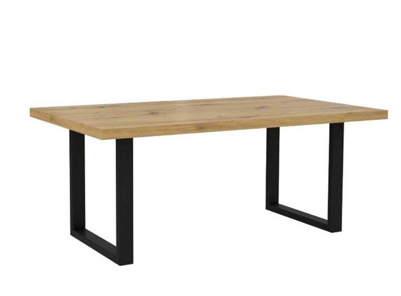 Couchtisch Artisan Eiche Optik 110 x 60 cm mit Kufengestell schwarz von Forte