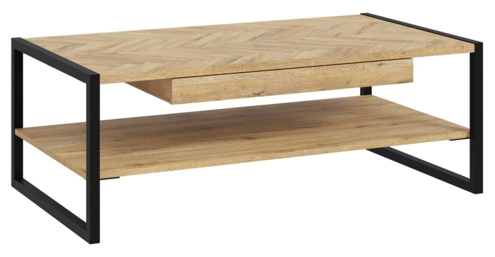 Couchtisch SOLLETICO Bartex-Eiche Nachbildung mit Fischgrät-Design von Forte