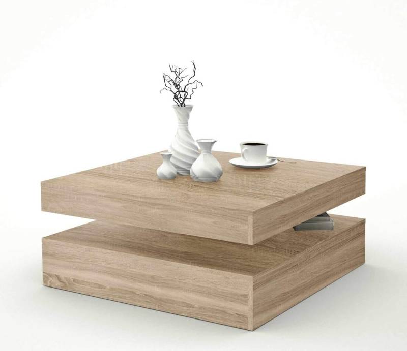 Couchtisch TURN Platte rundum drehbar Optik: Sonoma Eiche, von Forte von Forte