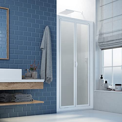 Forte Duschtür Saloon 85 cm H 185 aus Acryl Mod. Delta, Weiß von Forte