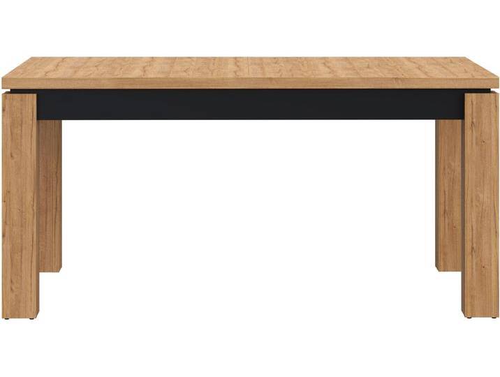 Esstisch FORTE Kaszimiro , braun (waterford eiche, schwarz, waterford eiche), B:160,4cm H:78,2cm T:90,4cm, Tische von Forte