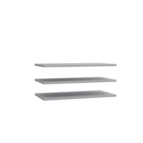 FORTE 3-er Set Einlegeböden, Holzwerkstoff, grau, 82,9 x 42 x 2,2 von Forte