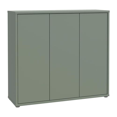FORTE Alice Springs Schuhschrank 100 110, moderner Flurschrank mit 3 Türen und 8 Einlegeböden, Holzwerkstoff, Salbei, 109,2 cm breit x 99,1 cm hoch x 34,9 cm tief von Forte