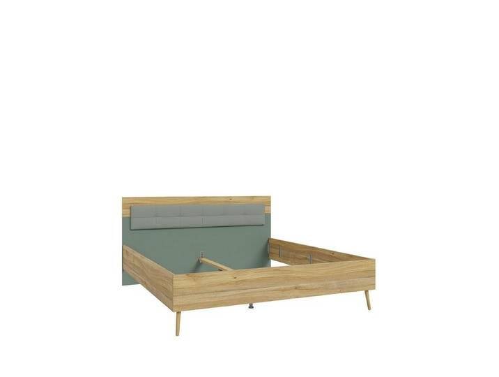 FORTE Bettgestell in Mauvella Eiche, Salbei - 187,4x99x206,8cm (BxHxT) von Forte
