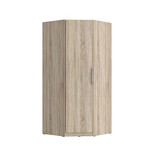 FORTE CADIXO Eckschrank 95, Eckkleiderschrank Skandinavisch Drehtürenschrank, 1-türig mit Einlegeböden und Kleiderstange, Holzdekor: Sonoma Eiche, 94 cm breit x 213 cm hoch x 94 cm tief FORTE CADIXO Eckschrank 95, Eckkleiderschrank Skandinavisch Drehtürenschrank, 1-türig mit Einlegeböden und Kleiderstange, Holzdekor: Sonoma Eiche, 94 cm breit x 213 cm hoch x 94 cm tief von Forte