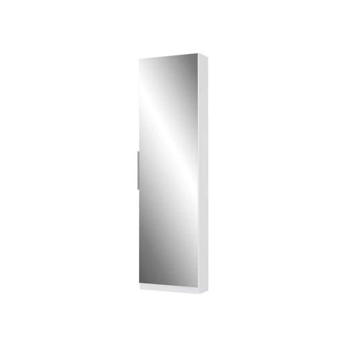 FORTE Calma Schuhschrank mit 1 Spiegeltür, Holzwerkstoff, Weiß, 180 x 50 x 20 cm von Forte