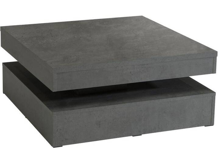 FORTE Couchtisch, mit Funktion, drehbare Tischplatte, Breite ca. 78x78 cm, grau, beton dunkel von Forte