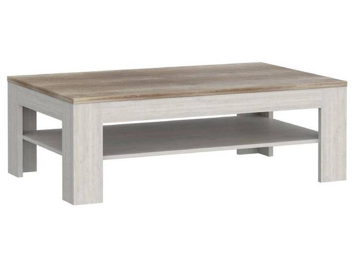 FORTE Couchtisch Couchtisch DURO 120 x 75 cm Optik Pinie weiß / Eiche antik, weiß von Forte