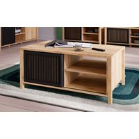 FORTE Couchtisch "Jytana" Breite 105,5 cm, Schiebetüren in Lamellenoptik, Mauvella Eiche/Schwarz FORTE Couchtisch "Jytana" Breite 105,5 cm, Schiebetüren in Lamellenoptik, Mauvella Eiche/Schwarz von Forte