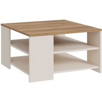 FORTE Couchtisch "Oak Squere", Couchtisch, Ablageböden, Lamellenoptik von Forte