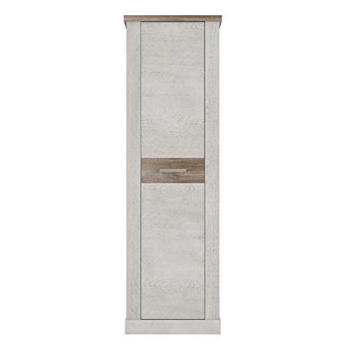 FORTE DURO Kleiderschrank mit 1 Tür, Holzwerkstoff, Pnie Weiß /Antikeiche, 61,2 x 199,1 x 35 cm von Forte