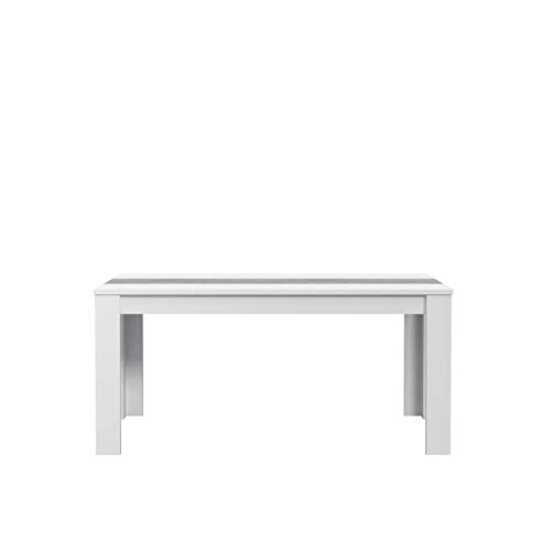 FORTE Dining Tables Esstisch, Holzwerkstoff, Betonoptik Lichtgrau Weiß, 90 x 160 x 74,7 cm von Forte