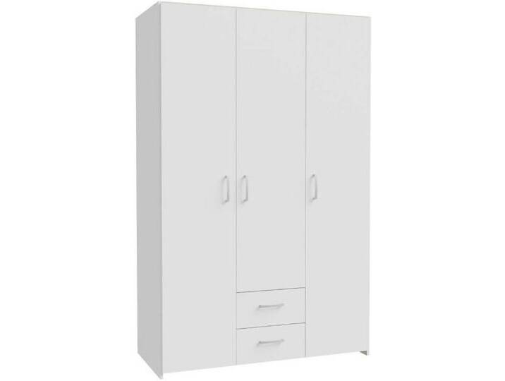 FORTE Drehtürenschrank Econobox Drehtürenschrank, zeitloses Design mit alufarbigen Griffen., weiß, Korpus: weiss von Forte