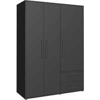 FORTE Drehtürenschrank "Mokkaris, TOPSELLER 3 oder 4 Türen, zeitloses Design", (BHT ca. 145x200x59cm oder BHT ca. 206x200x59cm), Schubladen + schwarze Stangengriffe, Made in Europe, viel Stauraum von Forte