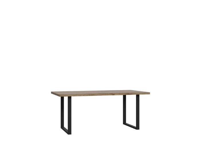 FORTE Esstisch in Alpenfichte Dekor / Schwarz - 160x74,7x90cm (BxHxT), schwarz von Forte