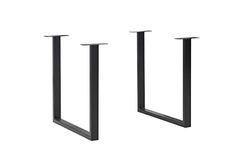FORTE FUS201-904 Tischsystem, 2-er Set Tischbeine U-förmig, Metall, Schwarz, 71 x 70,3 x 19,2 cm von Forte