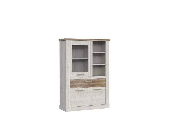 FORTE Highboard aus Holzwerkstoff in Pinia Weiss kombiniert mit Eiche Antik (BxHxT: 109,8x160,3x41,5 cm) von Forte