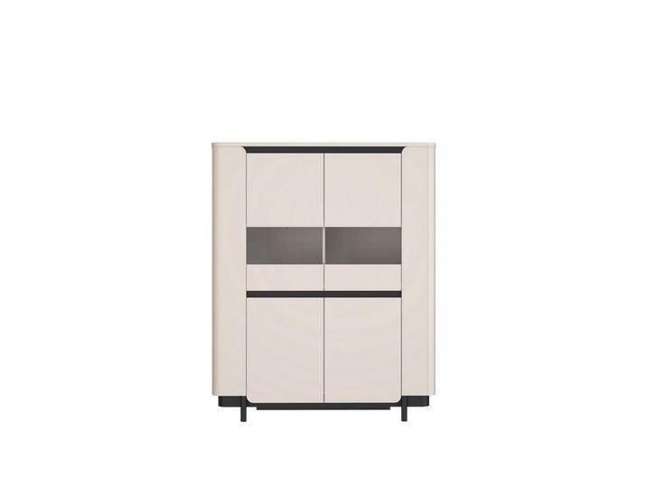 FORTE Highboard in sand,schwarz mit 2 Sofclose-Türen - 130,3x161,1x44,8cm (BxHxT), schwarz von Forte