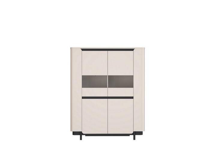 FORTE Highboard in sand,schwarz mit 2 Sofclose-Türen - 130,3x161,1x44,8cm (BxHxT), schwarz von Forte