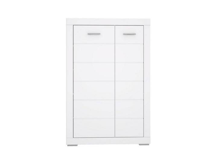 FORTE Hochkommode 2 Türen, 10 Fächer, in weiß - 101x153,6x41,4cm (BxHxT), weiß von Forte
