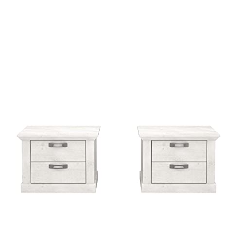 FORTE Kashmir Nachttisch mit 2 Schubladen, 2-er Set, Holzwerkstoff, Pinie Weiß, 45,1 x 67,2 x 48,9 cm FORTE Kashmir Nachttisch mit 2 Schubladen, 2-er Set, Holzwerkstoff, Pinie Weiß, 45,1 x 67,2 x 48,9 cm von Forte