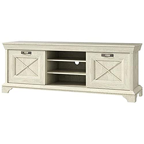 Forte Kashmir TV Unterschrank mit 2 Türen, Holzwerkstoff, Pinie Weiß, B x H x T: 147,4 x 66,3 x 48,2 cm von Forte