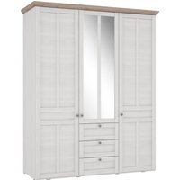 FORTE Kleiderschrank "Iloppa, Schlafzimmerschrank im Landhausstil" Maße: B/H/T ca. 155x192,6x57,3 cm, Schrank mit Spiegel von Forte