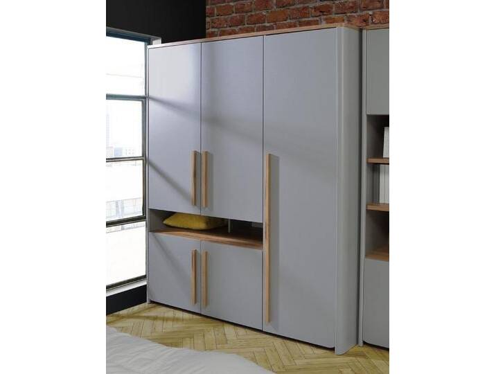 FORTE Kleiderschrank in Grau - 158x194,3x58,7cm (BxHxT), grau von Forte