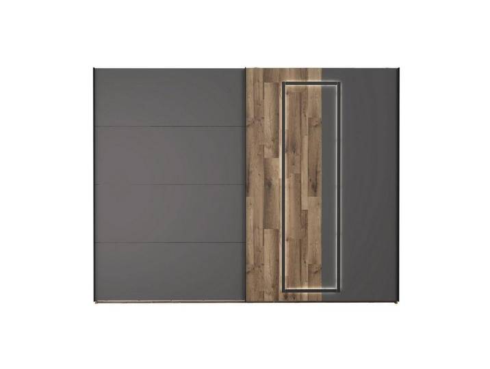 FORTE Kleiderschrank in Stabeiche / Grau - 269,9x210,5x61,2cm (B/H/T), grau von Forte