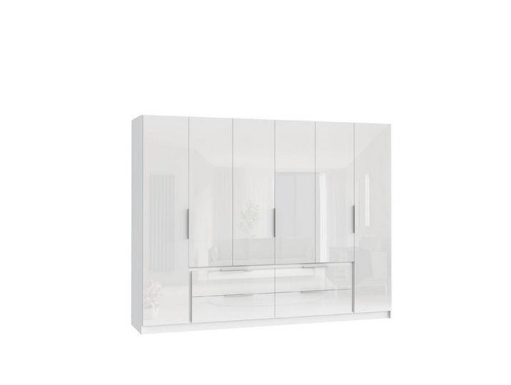 FORTE Kleiderschrank in weiß mit 4 Schubladen und 6 Türen (BxHxT: 269,7x210,5x60 cm), weiß von Forte
