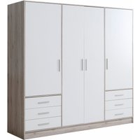 FORTE Kleiderschrank "Jupiter, Made in Europe, mit Schubladen", (Maße (T/H): 60/200 cm), Stauraum, 2 Breiten, 4 Farben, Schubladen, variable Einlegeböden von Forte