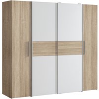 FORTE Kleiderschrank "Kalixtus, TOPSELLER, Made in Europe", (B/H/T ca. 200x190x60 cm, 2 Schiebetüren, 2 Drehtüren, 8 Einlegeböden), Kombination aus Dreh- und Schwebetüren, mehrere Farben von Forte