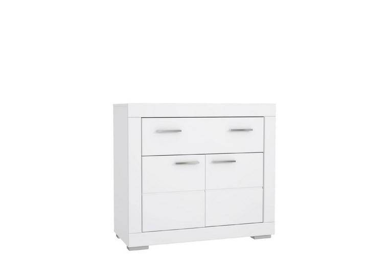 FORTE Kommode 2 Türen, 1 Schub, in weiß - 96x86,5x41,4cm (BxHxT), weiß von Forte