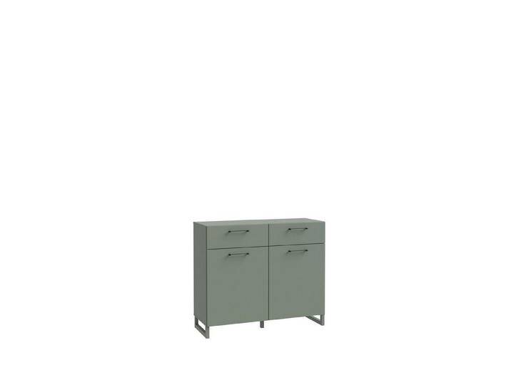 FORTE Kommode Salbei (grün) mit 2 Türen und 2 Schubladen - 109,9x93,4x41,1cm (BxHxT), grün von Forte